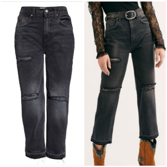 LAST1*NEW Free People High Waist  Distressed Jeans - Picture 4 of 7